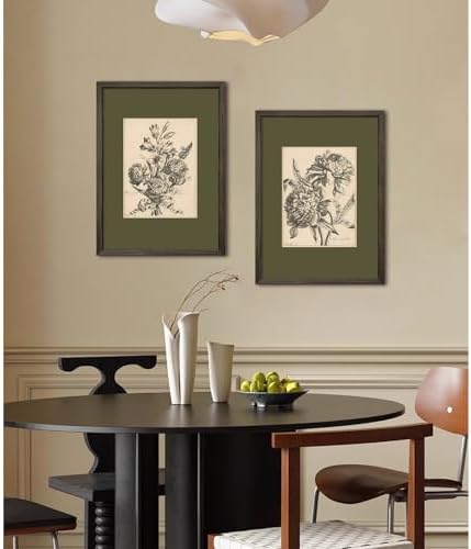 Flower Sketch Wall Art Sage Green Floral Canvas Poster Vintage Botanical Wall - Image 4