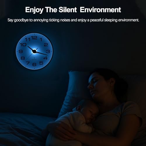 JoFomp Lighted Wall Clocks Battery Operated, 10 Inch Wall Clock - Image 5