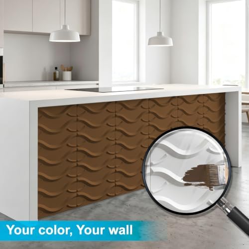 Art3d 19.7" x 19.7" Wall Panel Wave, Matte White - Image 4