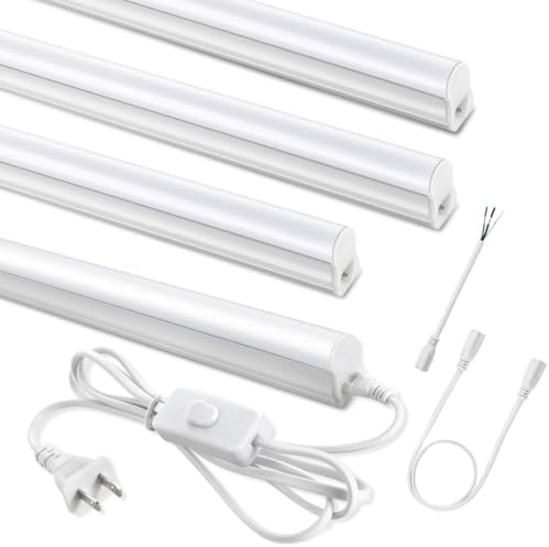 T5 LED Shop Lights 4FT, 20W 2300lm 6500K, Cabinet and Garage Light 4 Pack by SUNLINKCO