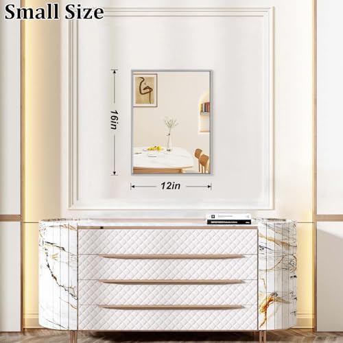 AAZZKANG Grey Wall Mirror Decorative Metal Framed Mirrors Modern - Image 2
