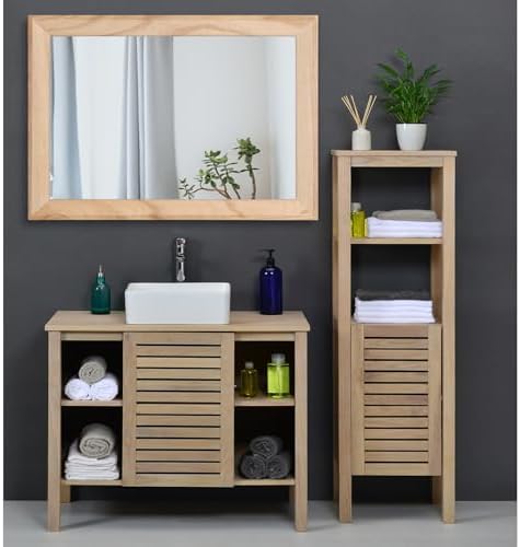 AAZZKANG Rustic Mirrors for Wall Rectangle Wood Frame Mirror Large 26"x18" - Image 6