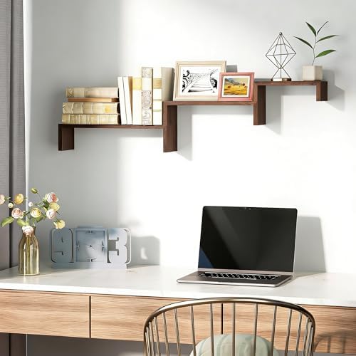 SRIWATANA Dark Brown Floating Shelves - Image 2