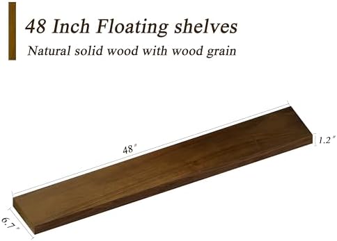 ROGMARS 48 Inches Long Walnut Floating Shelves - Image 2