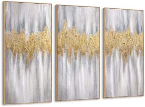 SAFERRYHOME Abstract Hand Painted Wall Art, Large 20"x40"x3 Framed - Image 7