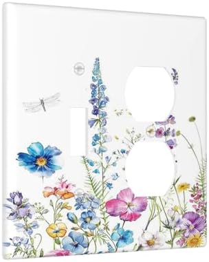 Wallplates Boho Colorful Flowers Plants And Dragonflies 1 Toggle 1 Duplex - Image 2