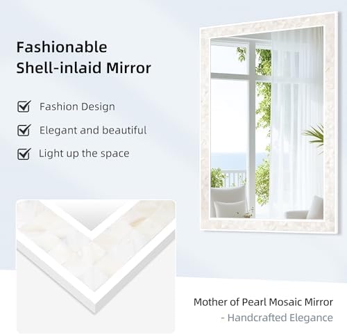 Tanmicoshomy White Shell Framed Wall Mirrors - Image 4
