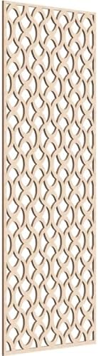 27 3/8"W x 69 3/8"H x 3/8"T Resort Decorative Fretwork Wood Wall Panels by EkenaMillwork