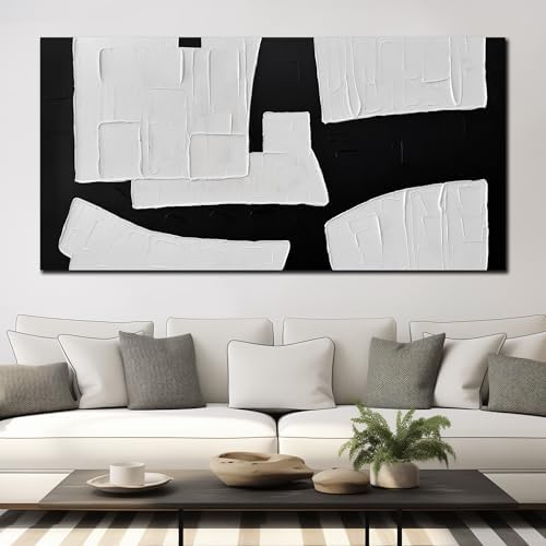 MDHKVPM Large Abstract Canvas Wall Art Black And White Wall Decor - Image 5
