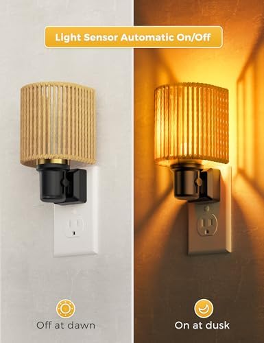 L LOHAS LED Night Lights Plug into Wall, Amber Boho Nightlight Plug in Wall - Image 3