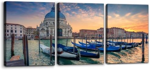 Pacimo Framed Venice Cityscape Wall Art Set of 3, Santa Maria Della Salute by Pacimo