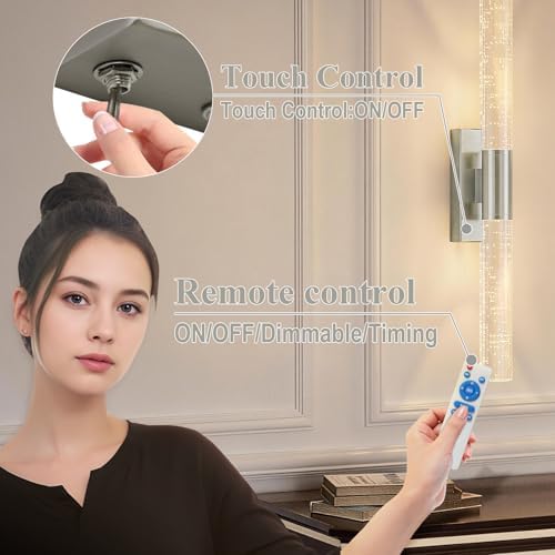camuucci Battery Operated Wall Sconces Set of 2, Rechargeable Wall Lights - Image 6