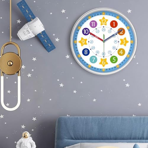 XFM Blue Kids Wall Clock 14 Inch - Image 2