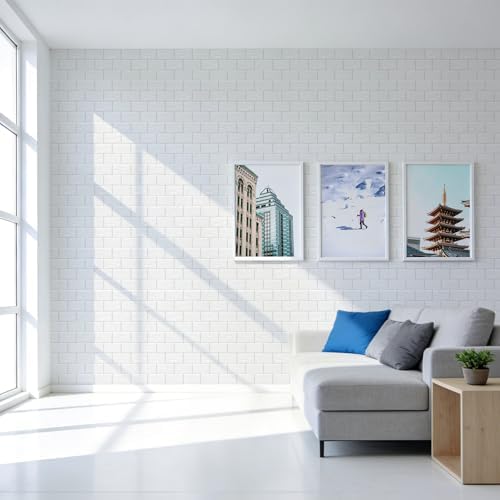 WADILE Peel and Stick 3D Wall Panels 12x12in PVC 10 Pack White - Image 2