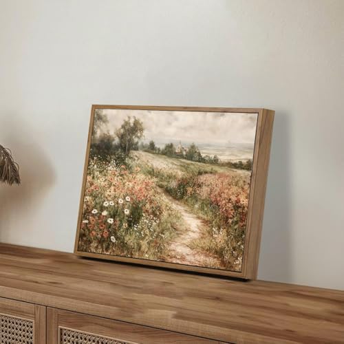 OIQArtOIQ Framed Vintage Wall Art Country Wildflower Canvas Art Paintings - Image 6