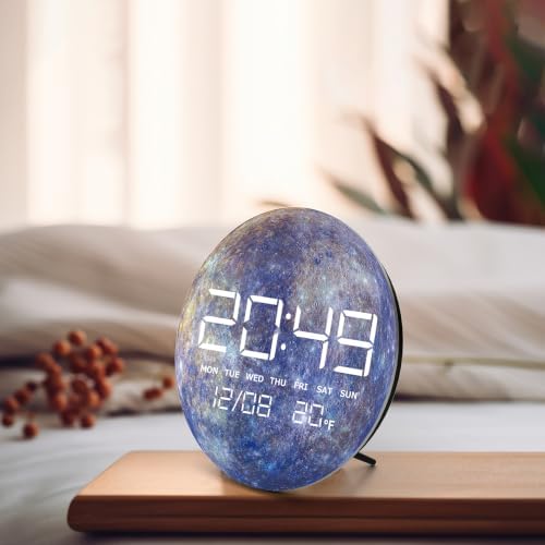 Digital Wall Clock, LED Mercury Design, Temperature Display - Image 6