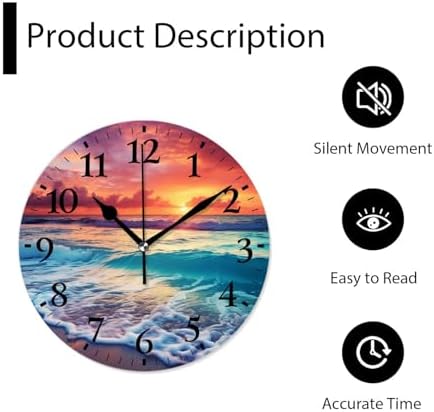 Non-Ticking Silent Wall Clocks Battery Operated Personalized Decor Clock - Image 6