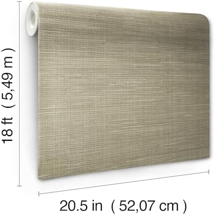 NuWallpaper Neutral Faux Grasscloth Peel and Stick Wallpaper, Textured - Image 2