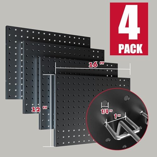 Spampur Peg Board, 4 Pack Metal Pegboard Wall Organizer - Image 3