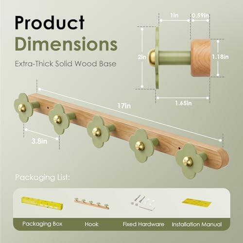 Tindbea Upgreded Heavy Duty Coat Rack Wall Mount - Image 4