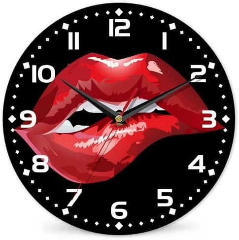 Red Lip Wall Clock by DEMACYA