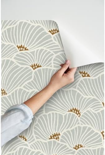Spoonflower Neutral Flowers Peel and Stick Removable Wallpaper - Image 3