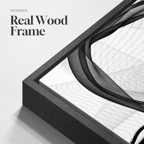 Framed Black and White Abstract Wall Art - Image 5