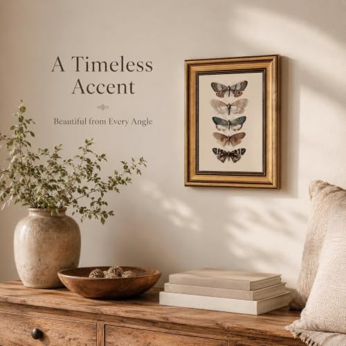 Gold Framed Wall Art, Vintage Moth Canvas Prints – Antique Moth & Butterfly - Image 3