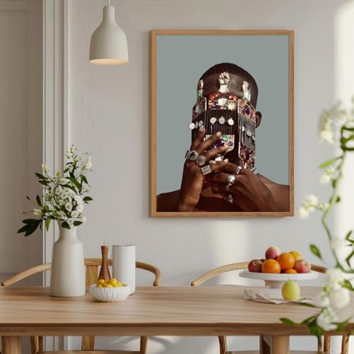 Man Portrait Wall Art Black Men Art Afro King Poster 16x20 Inch Unframed - Image 5