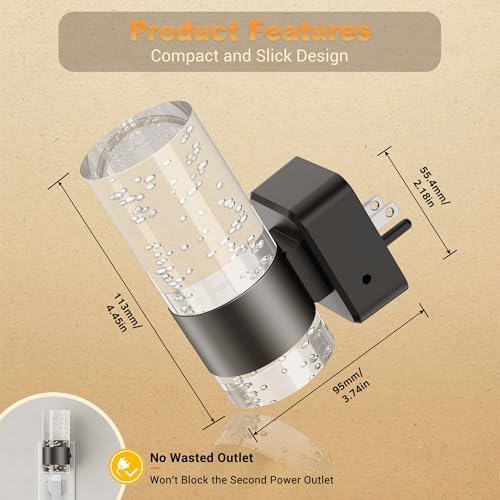 JandCase Night Light Amber, Automatic Night Lights Plug into Wall Dimmable - Image 4