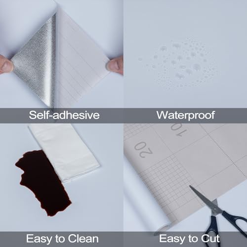 Light Blue Peel Stick Wallpaper Self-Adhesive Contact Paper Tear Resistant - Image 2
