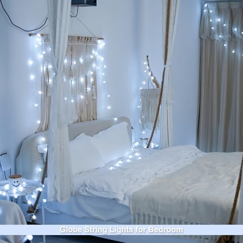 JMEXSUSS 33FT 100 LED Globe White String Lights Battery Operated - Image 4