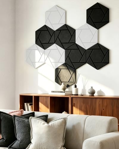 Waister 12 Pack Hexagon Acoustic Panels 12" X 10" X 0.38" - Image 7