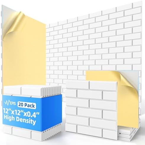 20 Pack Acoustic Panels with Self Adhesive Sound Proof Foam Panels by NEPIS