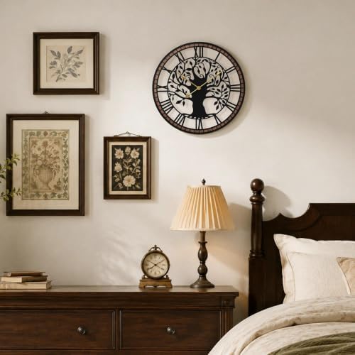 Micasso Large Wall Clock Decorative: 15 Inch Tree of Life Battery Operated - Image 6
