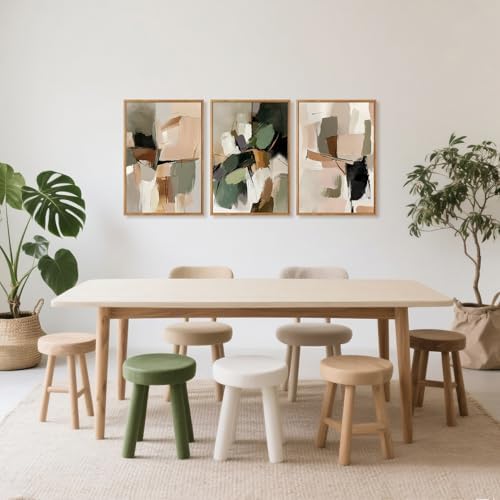 CHDITB Abstract Modern Framed Canvas Wall Art, Neutral Mid Century Painting - Image 5