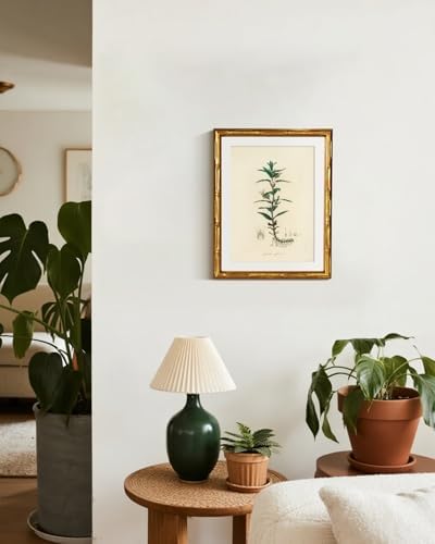 InSimSea Gold Bamboo Framed Wall Art, Vintage Kitchen Herbs Prints - Image 5