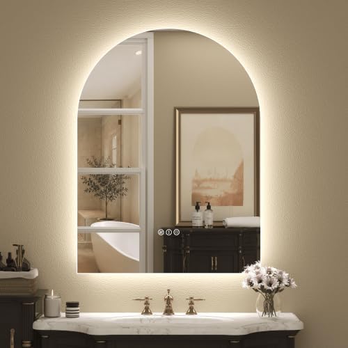 24x32 Inch Arched Backlit LED Bathroom Mirror by CHARMOR
