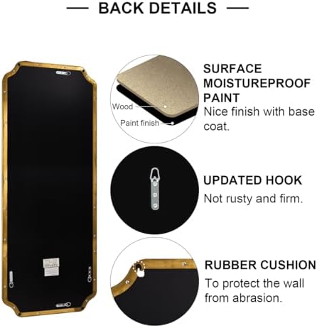 ANDY STAR 24" x 65" Brushed Gold Full Length Mirror - Image 6