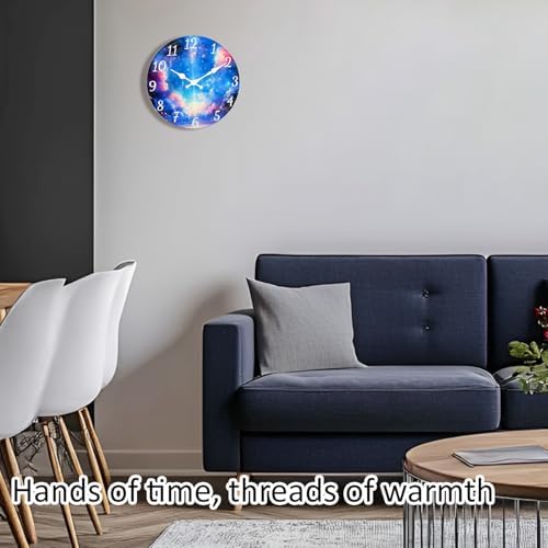 12 Inch Wall Clock, Glass Silent Wall Clocks Battery Operated - Image 2