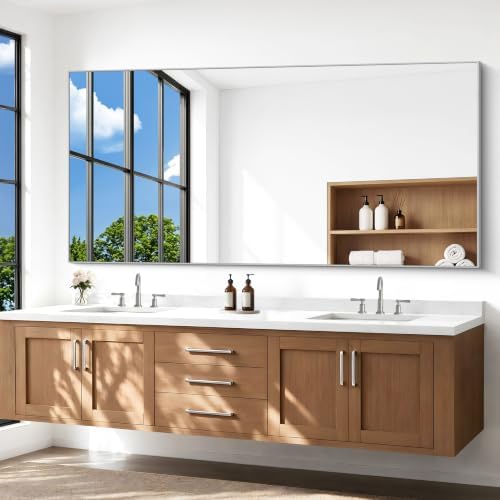 BONEWEI Silver Bathroom Mirror, 72x36 inch Wall Mirror - Image 2