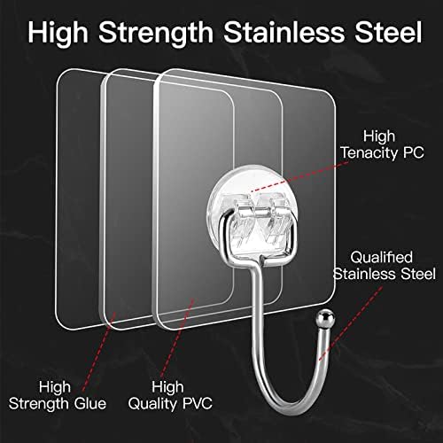 12 Pack Large Adhesive Hooks for Hanging Heavy Duty 44 lb - Image 6
