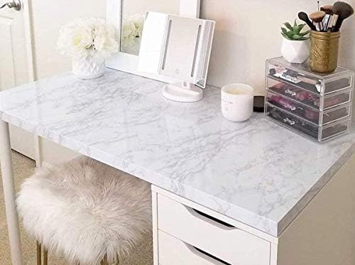 Marble Contact Paper White Extra Wide Peel and Stick - Image 3