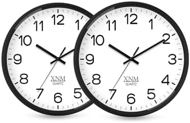XNM 2 Pack Wall Clock 8 Inch Wall Clocks Battery Operated by XNMwallclock