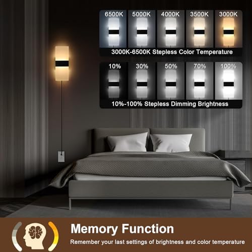 GOODATE 4 Pack Plug in Wall Sconces - Image 2