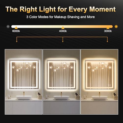LED Bathroom Mirror with Light, 30x30 Vanity Mirror - Image 5