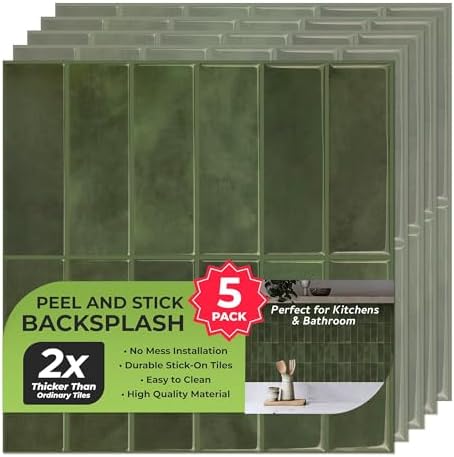 Select 5 Pack Peel and Stick Backsplash Square Tiles, 12x12 in by selectlighting