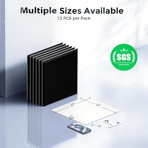 12 Pack Self-Adhesive Acoustic Panels, 2nd Generation Sound Absorbing Panel - Image 7
