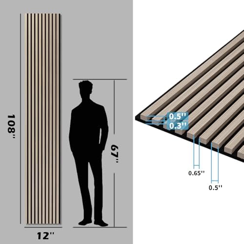Art3d 108 x 12 Inch 3D Fluted Soundproof Wood Slat Wall Panel - Image 6