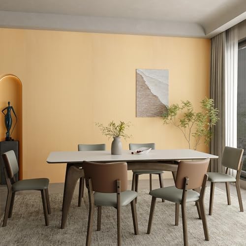 32"x354" Grasscloth Wallpaper Peel and Stick Light Yellow Thick 3D Relief Matt - Image 3